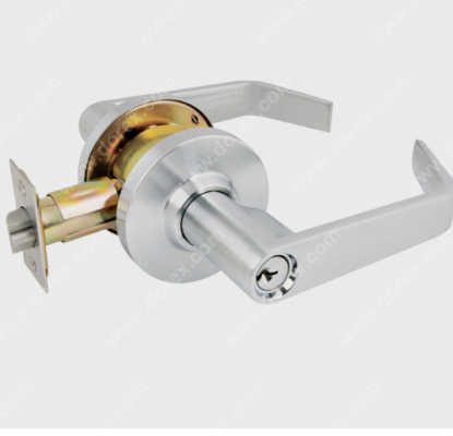 commercial-grade cylindrical lever lock with a keyway, commonly used for doors in office buildings, schools, and commercial spaces.